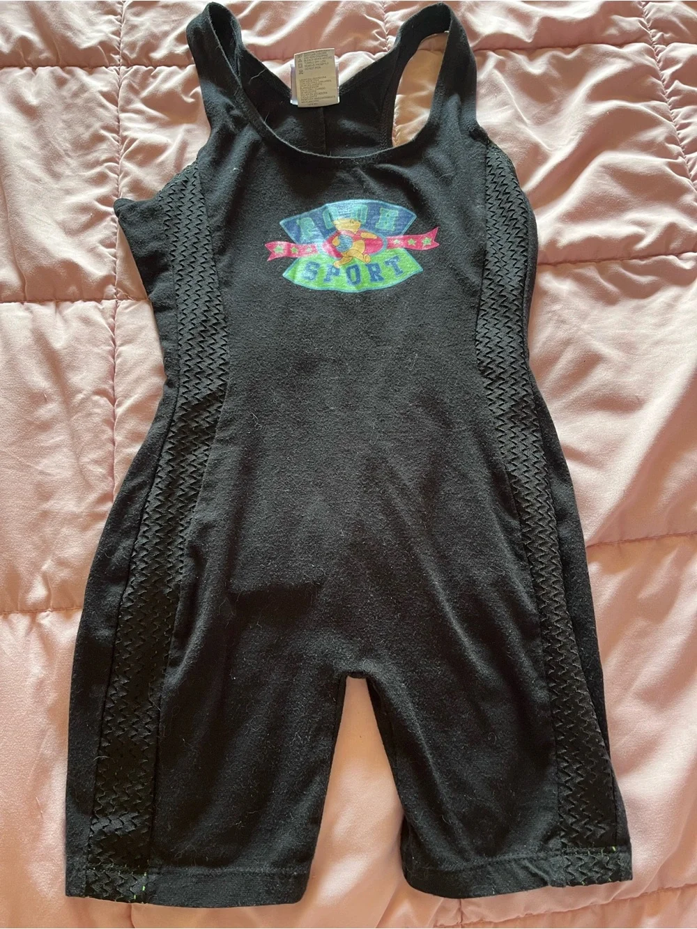 Vintage Disney Pooh Sport Black Leotard